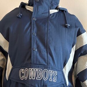 Men's Cowboys Navy and Gray Puffer Jacket